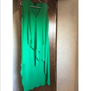 BCBG Green Asymmetrical sleeveless dress